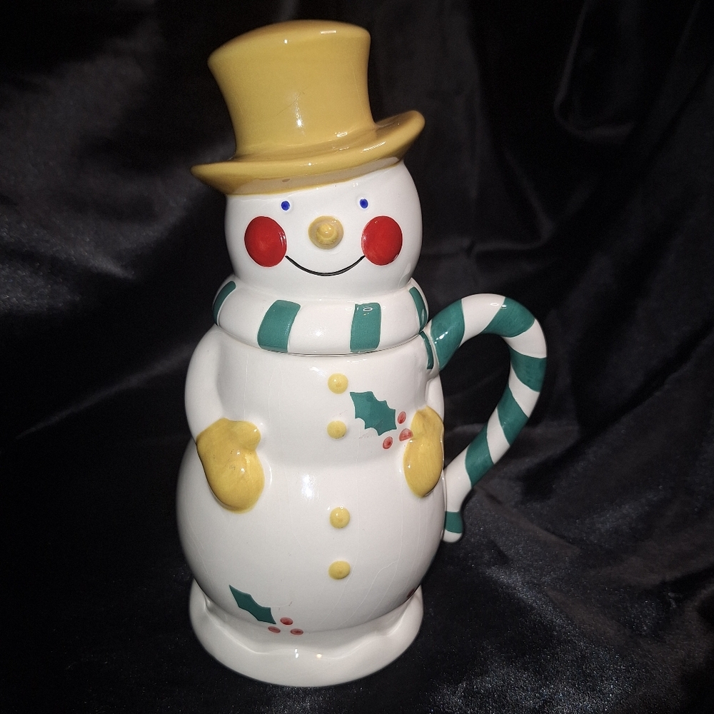 Cute Temp-tations by Tara Snowman Mug~Holiday 2 Piece Cup~Winter~Christmas